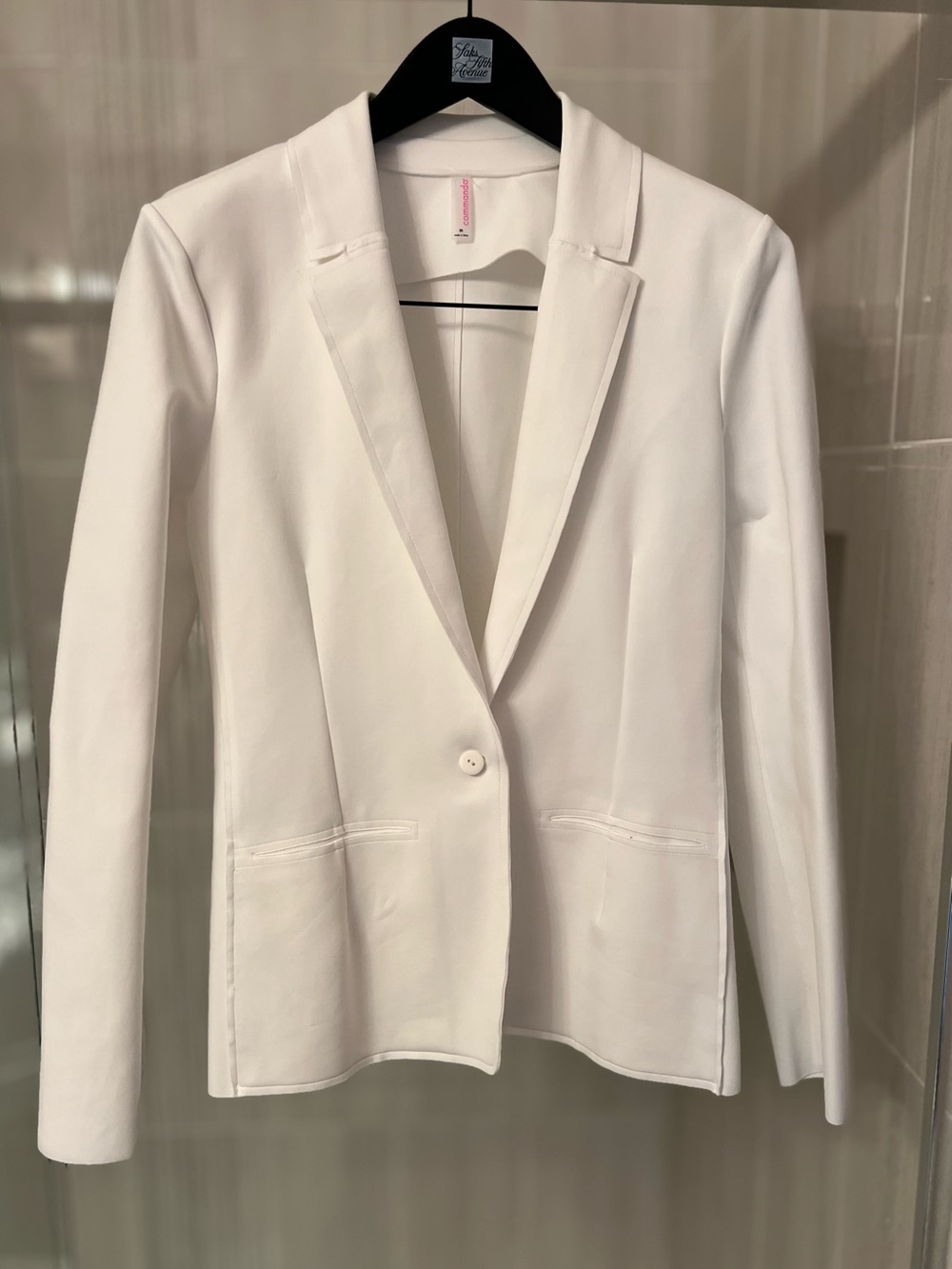 Commando Neoprene CEO Blazer Single Breasted Jacket White Medium